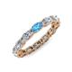 4 - Madison 5x3 mm Oval Diamond and Blue Topaz Eternity Band 