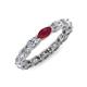 4 - Madison 5x3 mm Oval Diamond and Ruby Eternity Band 