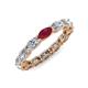 4 - Madison 5x3 mm Oval Diamond and Ruby Eternity Band 