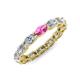 4 - Madison 5x3 mm Oval Diamond and Pink Sapphire Eternity Band 