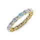 4 - Madison 5x3 mm Oval Diamond and Aquamarine Eternity Band 