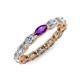 4 - Madison 5x3 mm Oval Diamond and Amethyst Eternity Band 