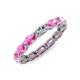 4 - Madison 5x3 mm Oval Forever One Moissanite and Pink Sapphire Eternity Band 