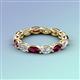 5 - Madison 5x3 mm Oval Diamond and Rhodolite Garnet Eternity Band 