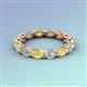 5 - Madison 5x3 mm Oval Diamond and Yellow Sapphire Eternity Band 