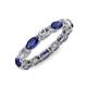 4 - Madison 5x3 mm Oval Lab Grown Diamond and Iolite Eternity Band 