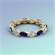 5 - Madison 5x3 mm Oval Forever Brilliant Moissanite and Blue Sapphire Eternity Band 