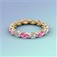 5 - Madison 5x3 mm Oval Forever Brilliant Moissanite and Pink Sapphire Eternity Band 