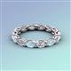 5 - Madison 5x3 mm Oval Forever Brilliant Moissanite and Aquamarine Eternity Band 