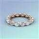 5 - Madison 5x3 mm Oval Forever Brilliant Moissanite and Aquamarine Eternity Band 