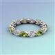 5 - Madison 5x3 mm Oval Forever Brilliant Moissanite and Peridot Eternity Band 