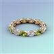 5 - Madison 5x3 mm Oval Forever Brilliant Moissanite and Peridot Eternity Band 