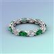 5 - Madison 5x3 mm Oval Forever Brilliant Moissanite and Emerald Eternity Band 