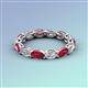 5 - Madison 5x3 mm Oval Forever Brilliant Moissanite and Ruby Eternity Band 