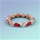 3 - Madison 5x3 mm Oval Forever Brilliant Moissanite and Ruby Eternity Band 