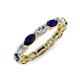 4 - Madison 5x3 mm Oval Forever One Moissanite and Blue Sapphire Eternity Band 
