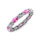 4 - Madison 5x3 mm Oval Forever One Moissanite and Pink Sapphire Eternity Band 