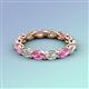 5 - Madison 5x3 mm Oval Forever One Moissanite and Pink Sapphire Eternity Band 