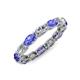 4 - Madison 5x3 mm Oval Forever One Moissanite and Tanzanite Eternity Band 