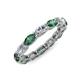 4 - Madison 5x3 mm Oval Forever Brilliant Moissanite and Lab Created Alexandrite Eternity Band 