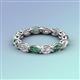 5 - Madison 5x3 mm Oval Forever Brilliant Moissanite and Lab Created Alexandrite Eternity Band 