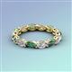 5 - Madison 5x3 mm Oval Forever Brilliant Moissanite and Lab Created Alexandrite Eternity Band 