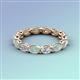 5 - Madison 5x3 mm Oval Forever Brilliant Moissanite and Opal Eternity Band 