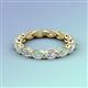 5 - Madison 5x3 mm Oval Forever One Moissanite and Opal Eternity Band 