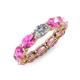 4 - Madison 6x4 mm Oval Diamond and Pink Sapphire Eternity Band 