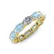 4 - Madison 6x4 mm Oval Lab Grown Diamond and Aquamarine Eternity Band 