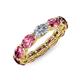 4 - Madison 6x4 mm Oval Lab Grown Diamond and Pink Tourmaline Eternity Band 