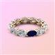 3 - Madison 6x4 mm Oval Diamond and Blue Sapphire Eternity Band 