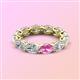 3 - Madison 6x4 mm Oval Diamond and Pink Sapphire Eternity Band 