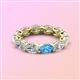 3 - Madison 6x4 mm Oval Diamond and Blue Topaz Eternity Band 