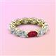 3 - Madison 6x4 mm Oval Diamond and Ruby Eternity Band 