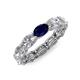 4 - Madison 6x4 mm Oval Diamond and Blue Sapphire Eternity Band 
