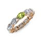 4 - Madison 6x4 mm Oval Diamond and Peridot Eternity Band 