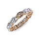 4 - Madison 6x4 mm Oval Diamond and Smoky Quartz Eternity Band 