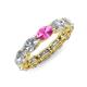 4 - Madison 6x4 mm Oval Diamond and Pink Sapphire Eternity Band 