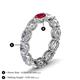 5 - Madison 6x4 mm Oval Diamond and Ruby Eternity Band 