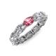 4 - Madison 6x4 mm Oval Diamond and Pink Tourmaline Eternity Band 