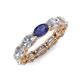 4 - Madison 6x4 mm Oval Diamond and Iolite Eternity Band 