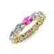4 - Madison 6x4 mm Oval Lab Grown Diamond and Pink Sapphire Eternity Band 