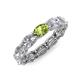 4 - Madison 6x4 mm Oval Lab Grown Diamond and Peridot Eternity Band 