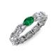4 - Madison 6x4 mm Oval Lab Grown Diamond and Emerald Eternity Band 