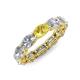 4 - Madison 6x4 mm Oval Lab Grown Diamond and Yellow Sapphire Eternity Band 