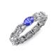 4 - Madison 6x4 mm Oval Lab Grown Diamond and Tanzanite Eternity Band 