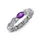 4 - Madison 6x4 mm Oval Lab Grown Diamond and Amethyst Eternity Band 