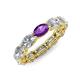 4 - Madison 6x4 mm Oval Lab Grown Diamond and Amethyst Eternity Band 