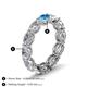 5 - Madison 6x4 mm Oval Lab Grown Diamond and Blue Topaz Eternity Band 